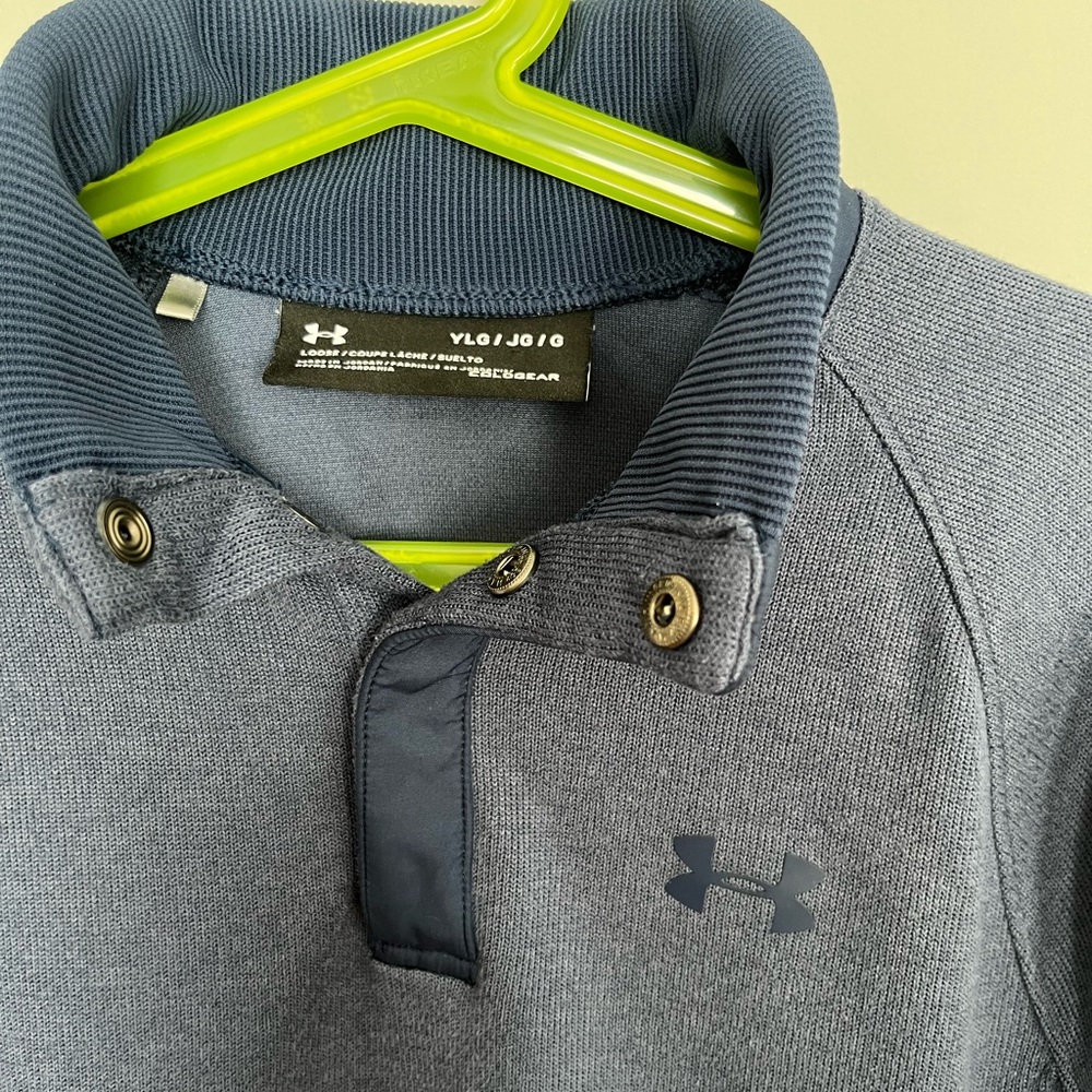 Youth Under Armour Long Sleeve Standup Collar Snap Pullover L